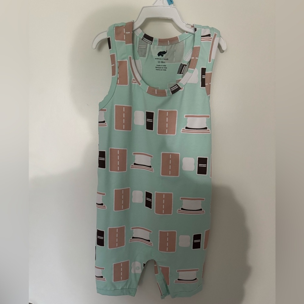 NWT Monica and Andy Organic Cotton Smores Romper 12-18M